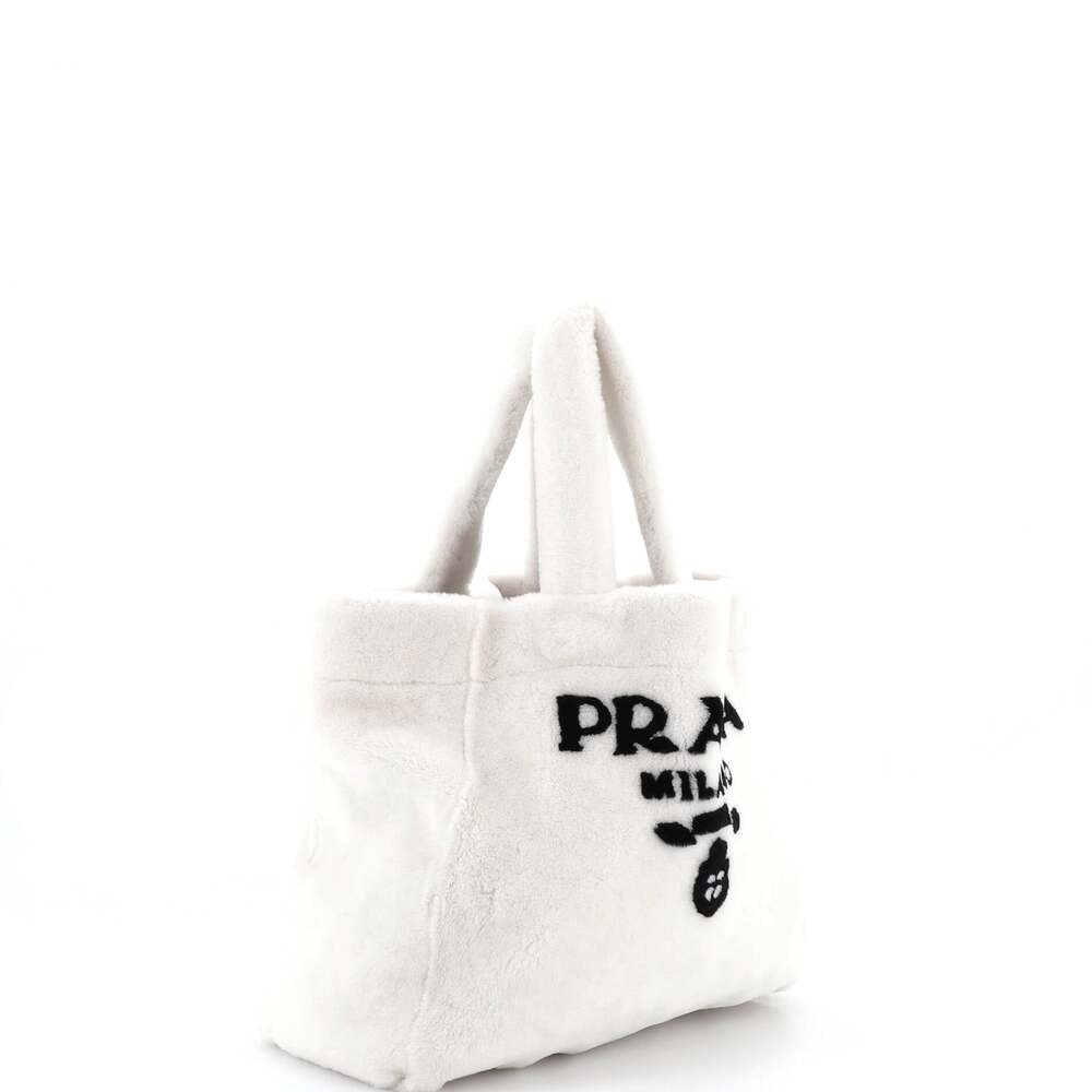 Prada Logo Tote Shearling Medium #242623P12B - Picture 3 of 9